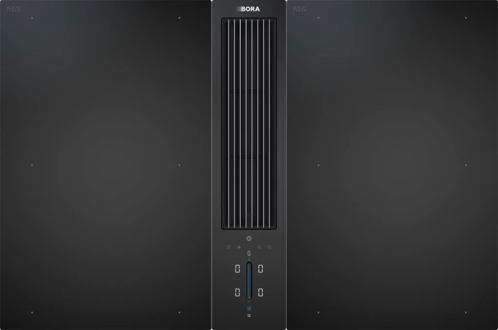 Picture of Bora Classic 2.0 duo, showing the use of the cooktop extractor system for the UAE