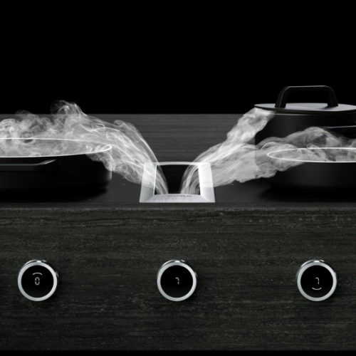 Picture of Bora Pro 3.0 duo, showing the use of the cooktop extractor system for the UAE Picture of Bora Pro 3.0 duo, showing the use of the cooktop extractor system for the UAE